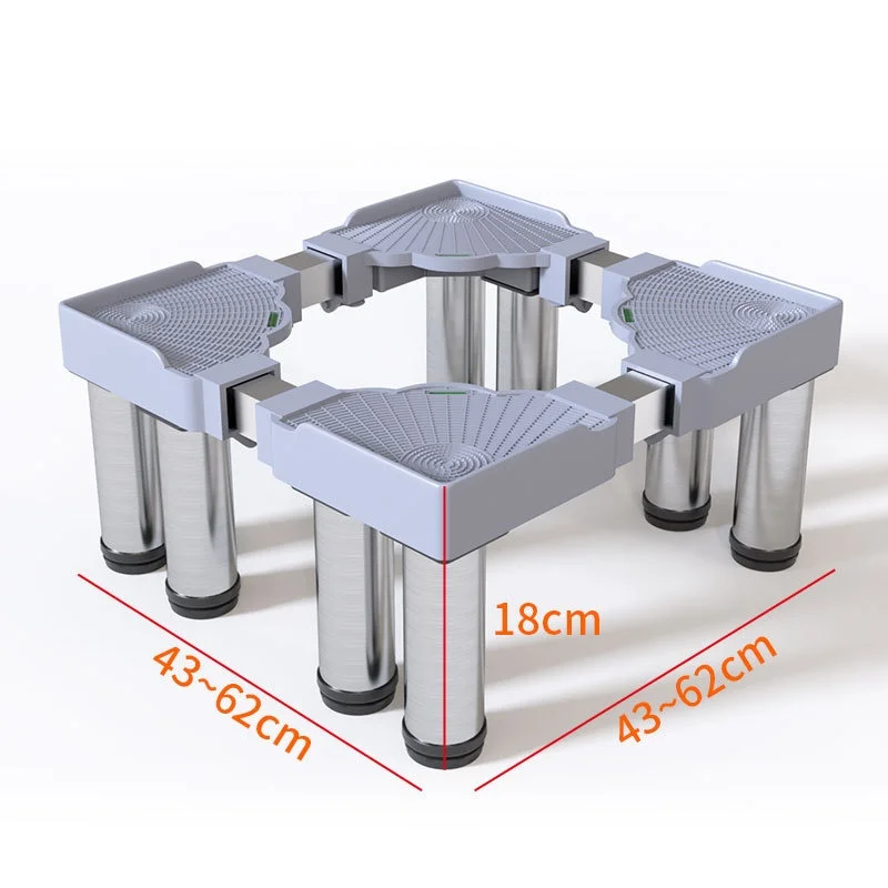 Furniture Dolly Adjustable Fridge Stand Dolly Cart with 4 Lockable Wheels Washing Machine Stand Mobile Roller Base Stand