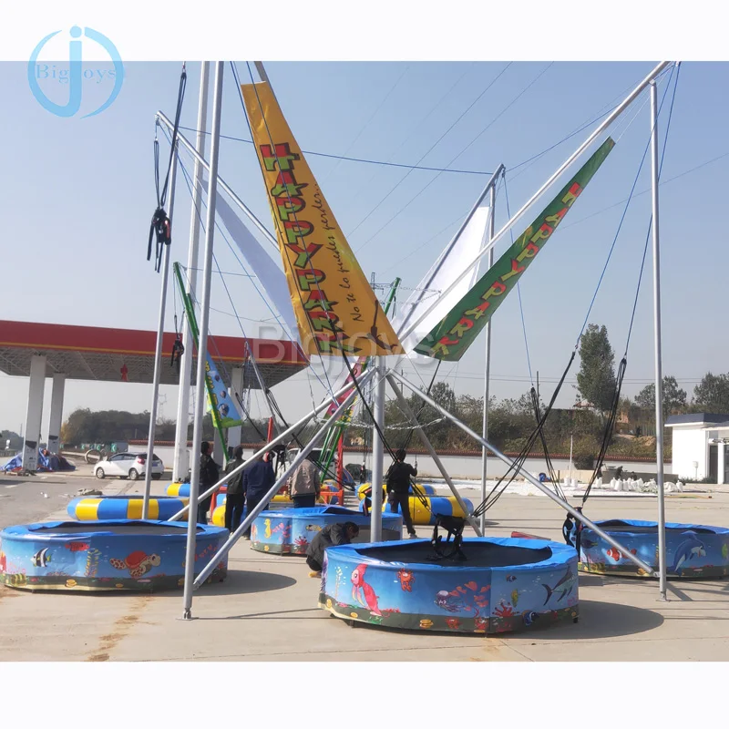 Высокой продажи 4 народов надувной батут для прыжков на открытом воздухе с трейлером