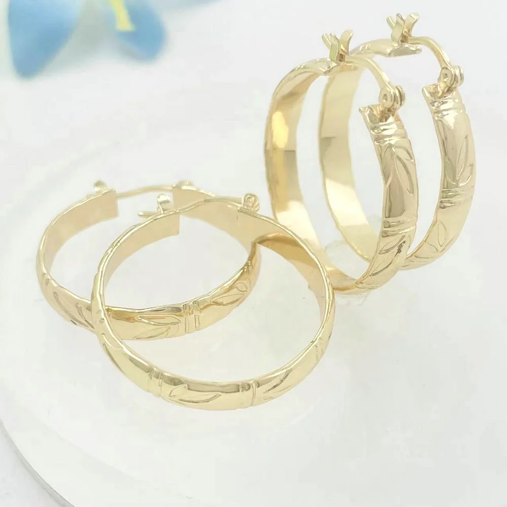 JX292 Bamboo hoop earrings 5mm wide bamboo wire 30mm  hoop 14K gold ready to ship Hawaiian Guam Jewelry