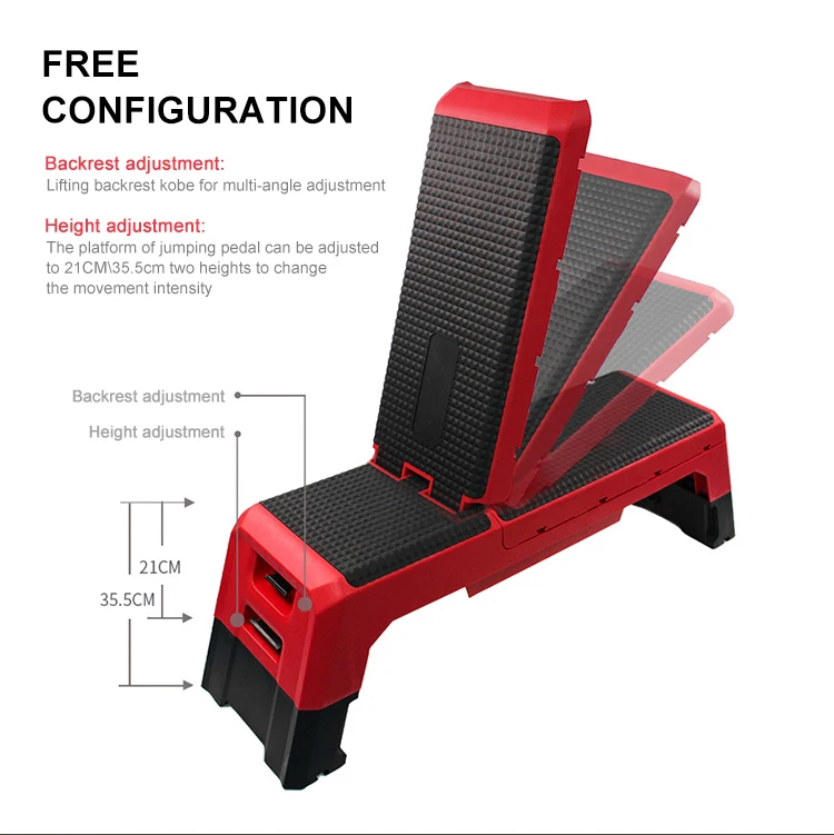 Custom Cheap Home Exercise Fitness Aerobic Platform Board Adjustable Aerobic Step