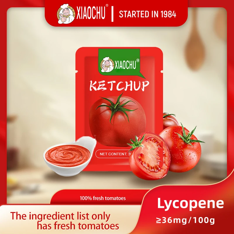 China Supplier Custom Printing Heat Seal Flat Empty Packaging Small Tomato Paste Sauce Ketchup Sachet Packets