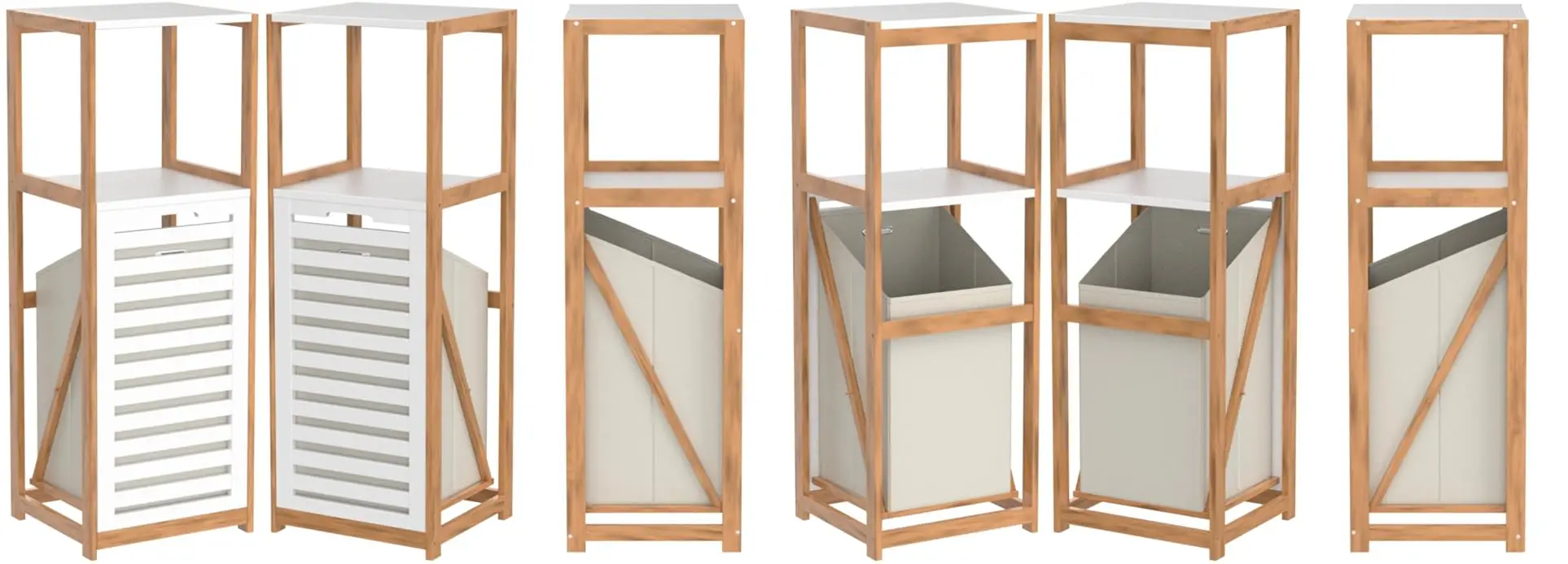 Large Bamboo Wood Laundry Basket for Dirty Clothes Storage Solution for Bathroom or Home Convenient for Storage Organization