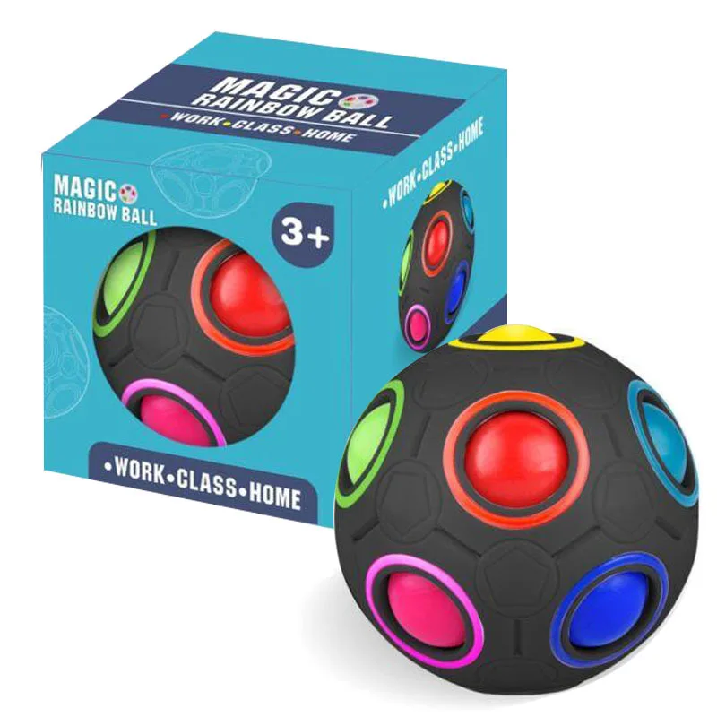 
2021 Magic Rainbow Ball Puzzle Cube Fidget Balls Puzzle Brain Games Fidget Toys for Adult Kids 