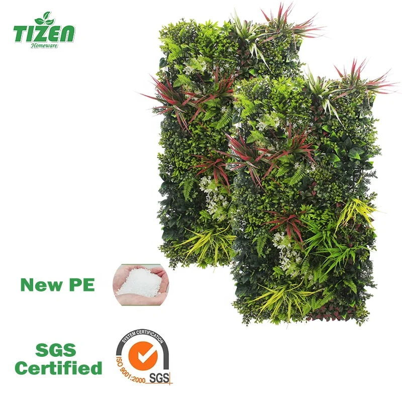 Tizen 100x50cm Hedge Grass Backdrop Panel Vertical Garden Green Artificial Plants Wall