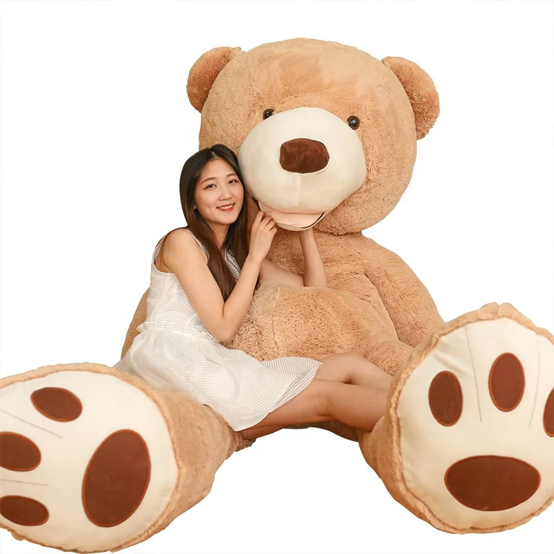 Low order high quality girl plush teddy bear as comfortable pillow Brown/White/plush toy huge teddy bear leather shell Big Bear
