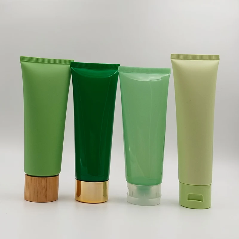 Customized 50ml 100ml empty black cosmetic packaging facial cleanser cream squeeze plastic tube