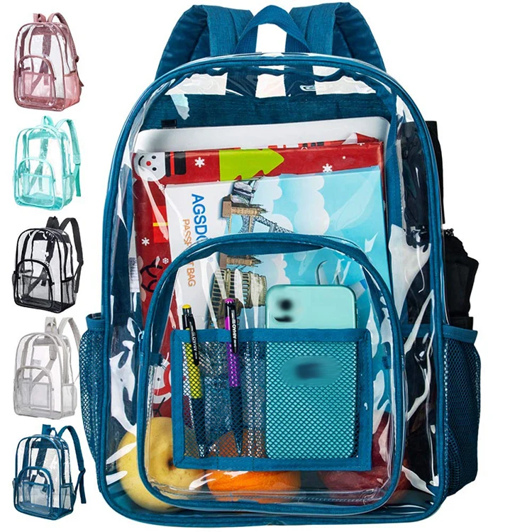 Heavy Duty Waterproof Transparent Clear Pvc School Backpack