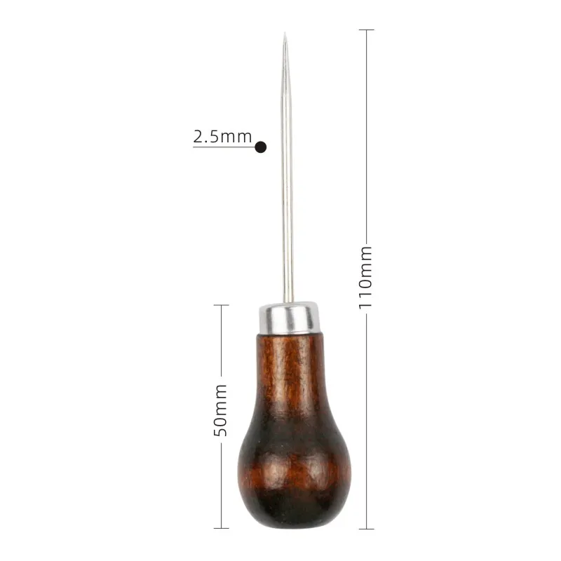 Wholesale Leather Making Tools Tongwood Handle Single Hoist Sewing Pointed Awl