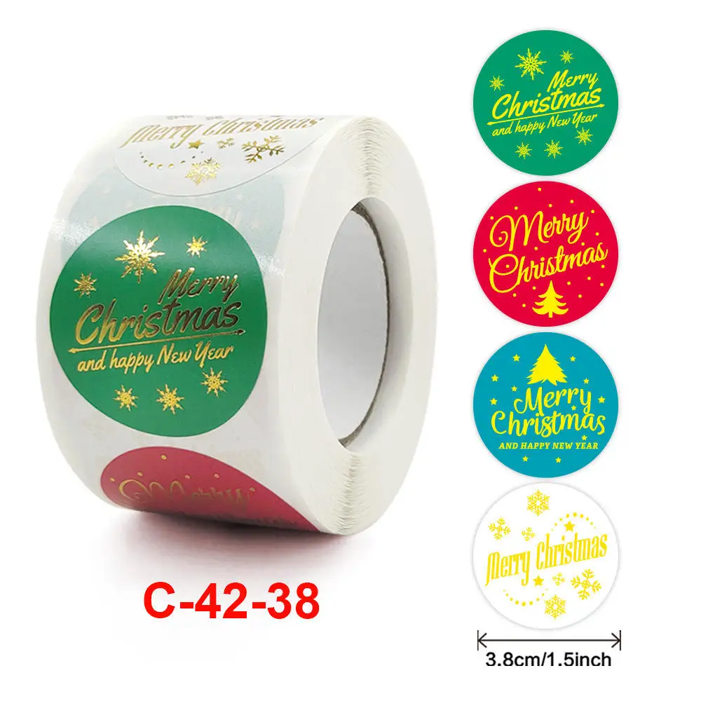 Factory Selling Packing Supplier Christmas Label Stickers Custom Golden Star Stickers Decoration Gold Hot Press Printing Label