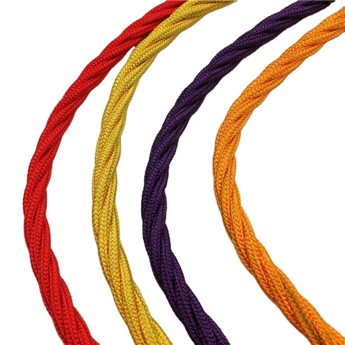 Colored Polyester Playground Combination Rope 6 Strand 16mm Kids Climbing Cargo Net Rope