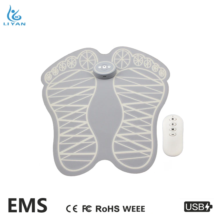 Color Box EMS Mini Hand Held Power Electric USB Low Frequency Vibrating Body Leg Foot Massager Grey OEM Logo ABS PU K05 Durable