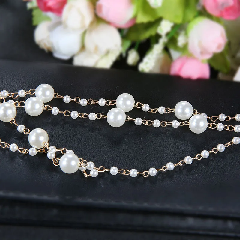 Charm Toe Rings Foot Chain Combination Anklet Summer Beach Barefoot Multilayered Pearl Anklet for Women and Girl