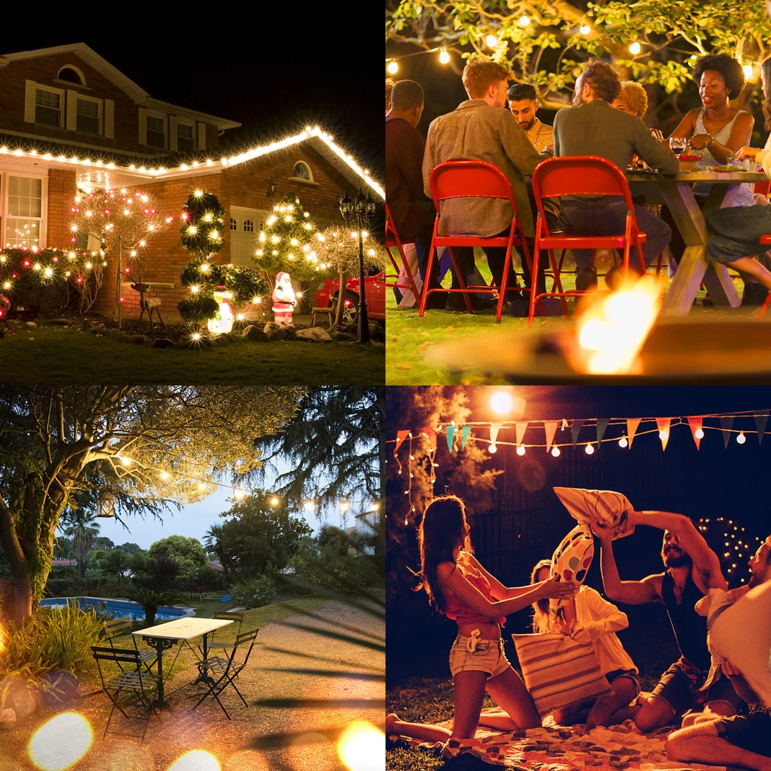 Garden String Lights 50ft Garden Patio Led String Light Brimax G40 Outdoor Indoor/outdoor Decoration Soft Warm White Plastic 360