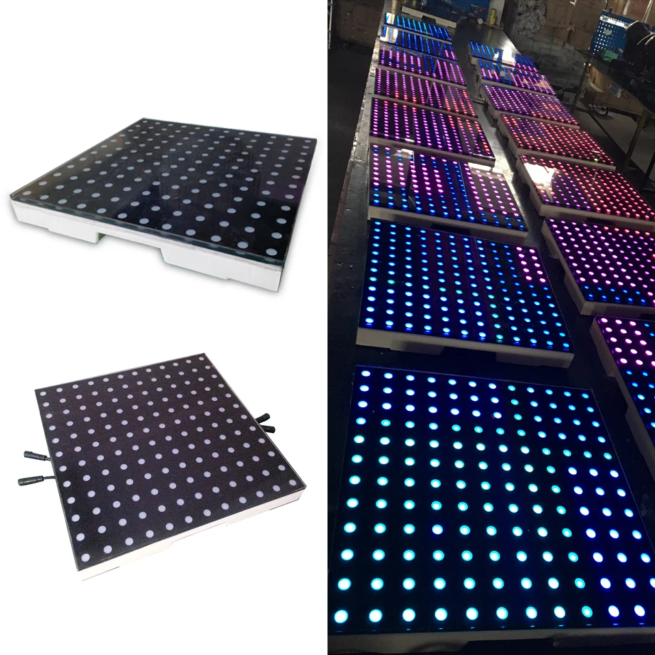 rigeba hot sale disco dj 50cm LED interactive sensitive dance floor for party events