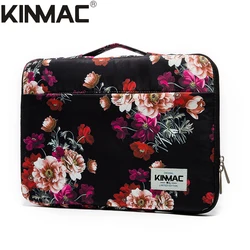 Kinmac Black Peony  ladies laptop bag notebook briefcase laptop sleeve bag in water-proof fabric for women 13.3 inch laptop