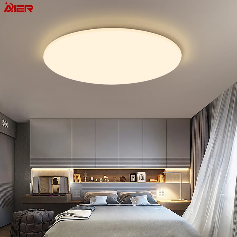 New Super Slim white Iron chassis PP Cover 100LM/W ultra-thin bedroom ceiling lamp Sports Venues Dining Bathroom