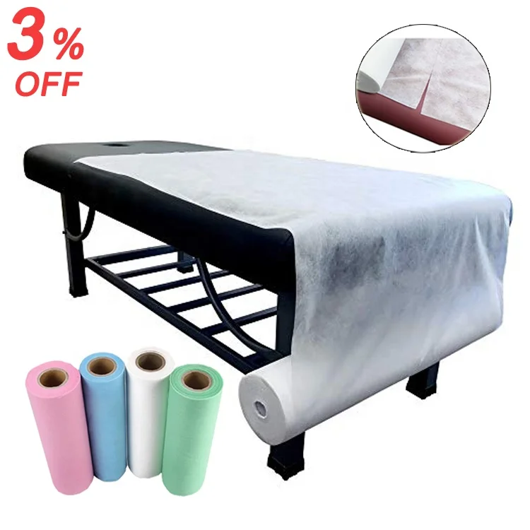 Disposable perforated non woven bed sheet roll massage table smooth paper roll
