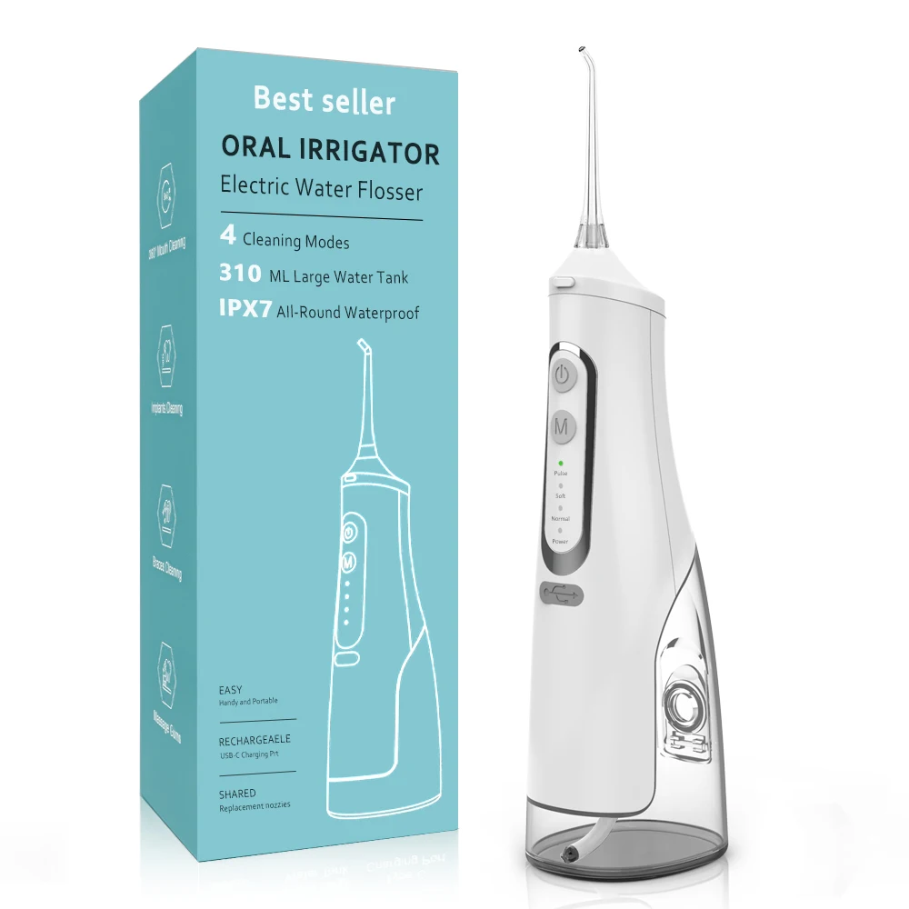 Wholesale cheap personal care 310ml cordless water flosser set rechargeable sonic oral dental irrigator with pulse function.