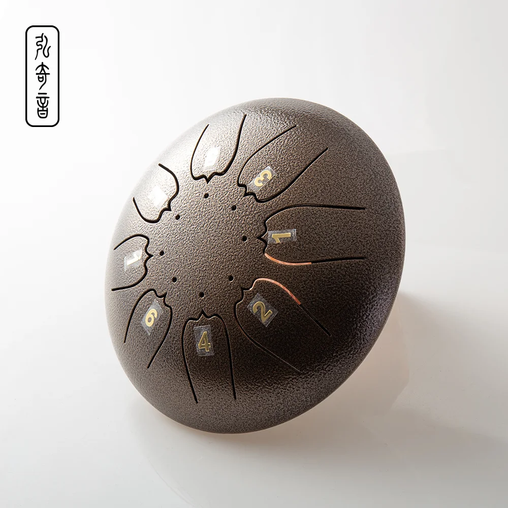 Tamburi Harmonic Guda 8 Note 6 Inch Zen Alloy Steel Tank Slit Handpan High Quality Tongue Drum