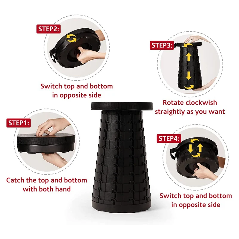 Retractable chair folding stool camping portable telescopic stool for hiking garden outdoor