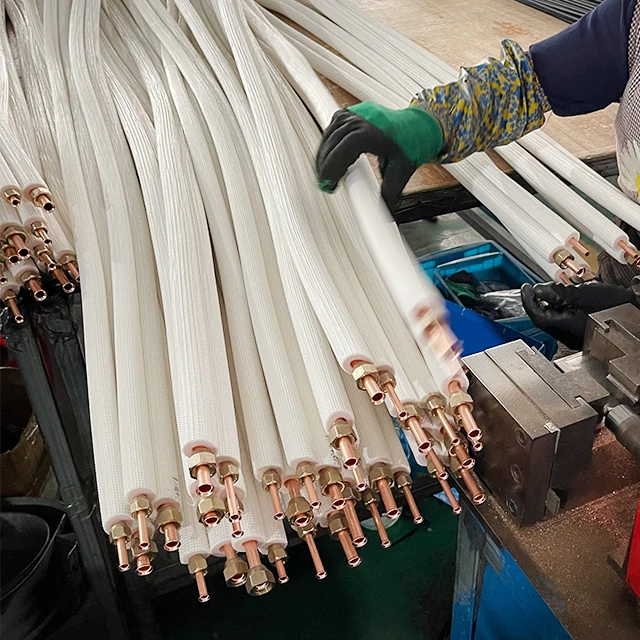 1/4+1/2 5m AC Spare Parts Air Conditioner Copper Pipe Installation Kit insulated copper pipe air conditioning pipe