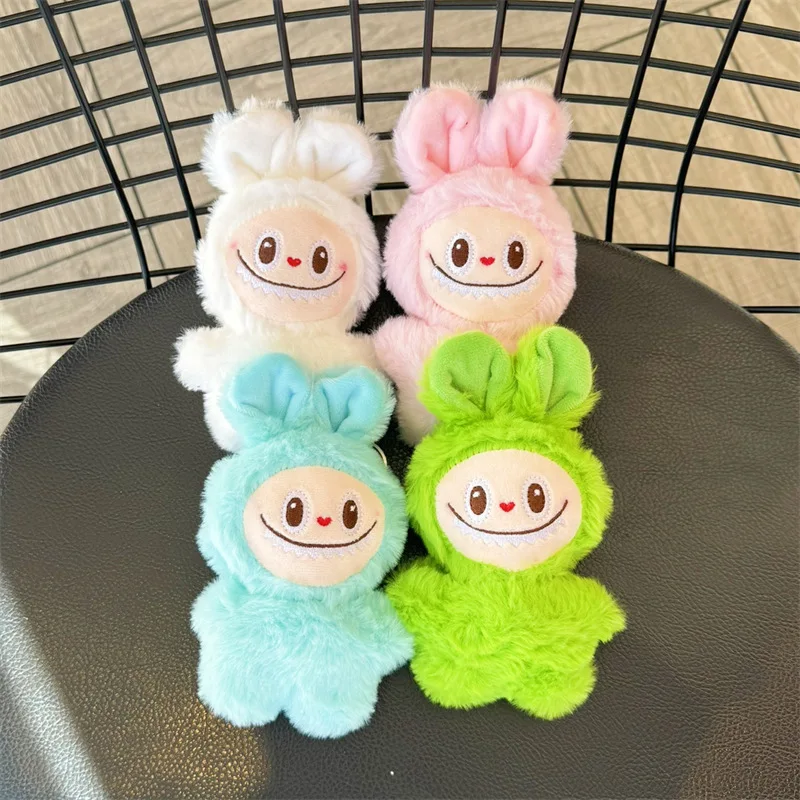 Net Red Cross-Border Cute Cartoon Labubu Doll Pendant Keychain Cotton Material Bag Pendant Accessory