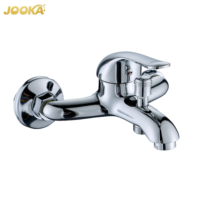 Wholesale JOOKA  Brass Chrome Or Ss Bathroom Wall Mount Mixer Bathtub Bath Shower Faucet Taps