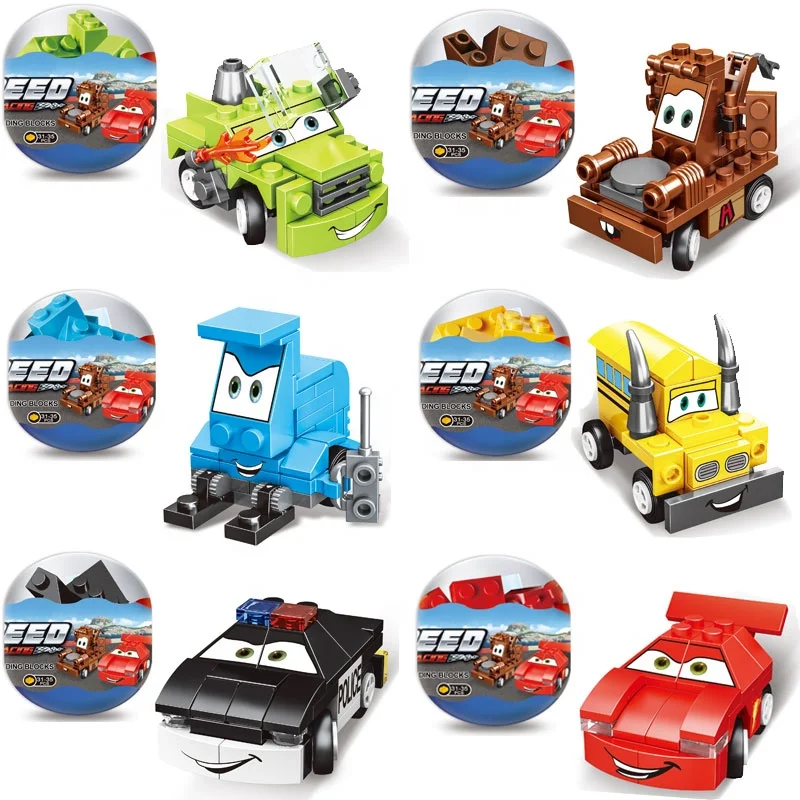 12pcs/Set Surprise Eggs Toys Mini Car DIY Assembly Toys Educational Children Toys Building Blocks Surprise Egg Capsule