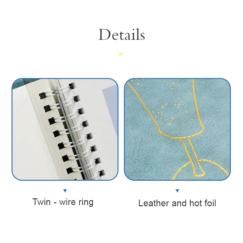 books magazines and publications Custom printing services concealed spiral journal notebook PU Leather cover hidden spiral book