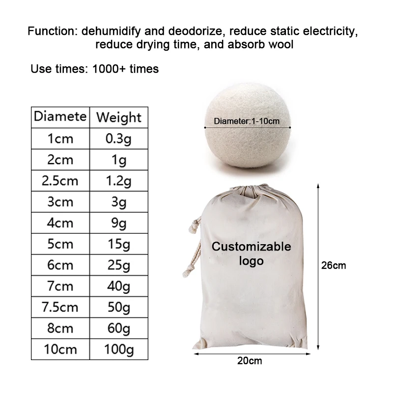 Best Selling Products 2025 New Trending in USA private label Organic Wool Dryer Balls for Laundry Washing Machine