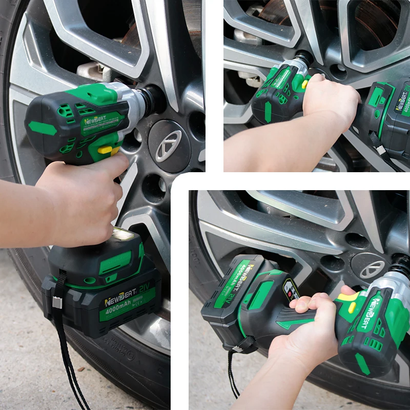 NewBeat 1/2 Cordless Wrench Battery Power Tools 550N Wireless Impact Screwdriver Wrench Brushless