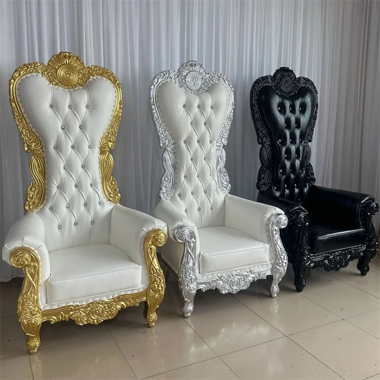 king and queen high back cheaper pink king sliver throne chairs high back royal luxury wedding chair for groom and bride