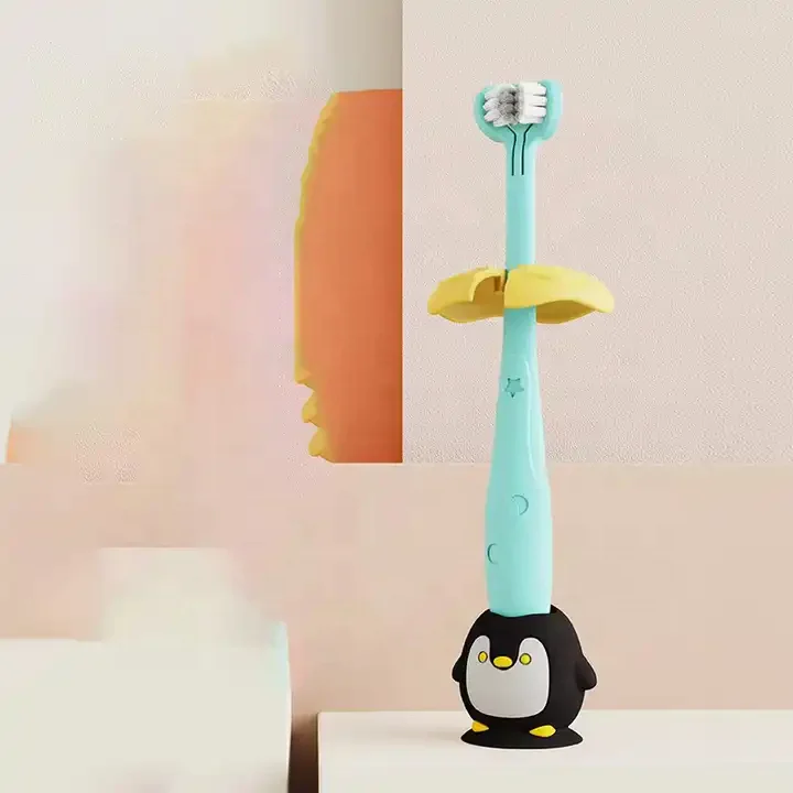 2023  3 Sided 3D Autism Toothbrush with Three Soft Bristles Triple-Angle Toothhugger Training Special Needs Kids Baby Toddler