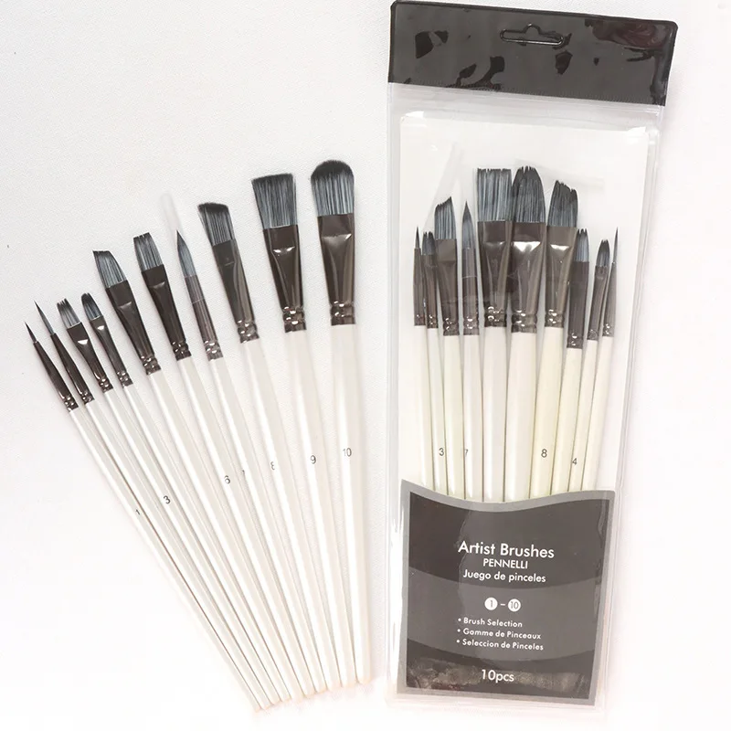 10 шт. набор нейлоновых кистей для рисования