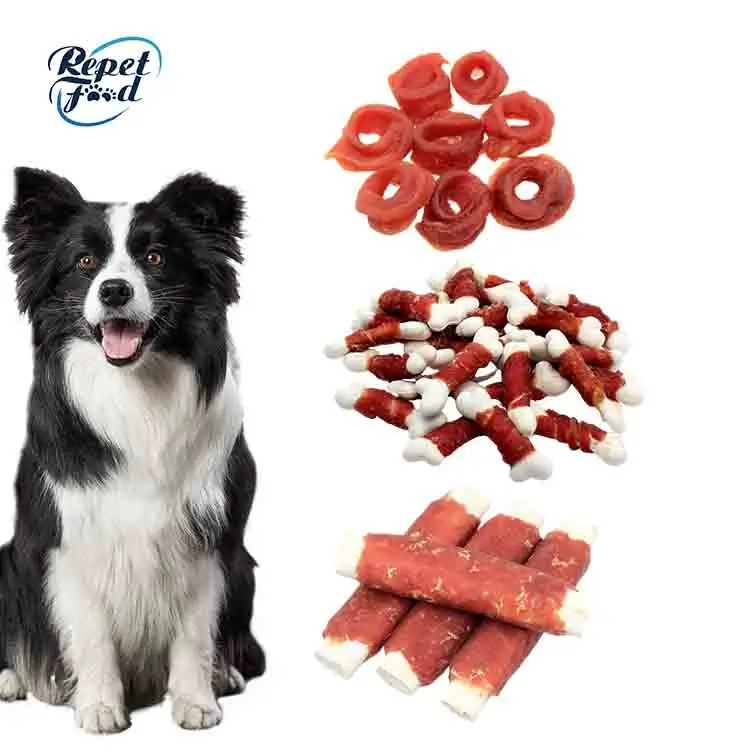 Оптовая продажа от производителя натуральные питательные продукты лакомства для собак вкусные закуски курица говядина утка рыба питомец колбаса ветчина