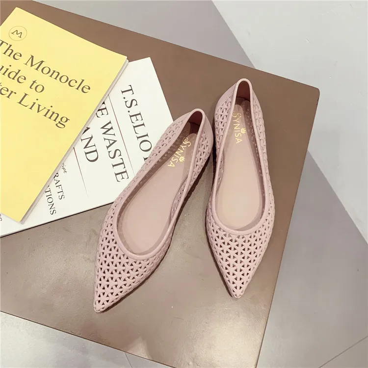 Cute colorful flat jelly sandals anti-slippery women jelly flat