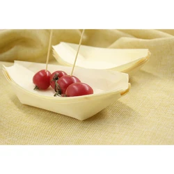 Hot selling 2022 Promotion Style Disposable Natural Pine Eco-friendly Wooden Boat/Cone/Plate