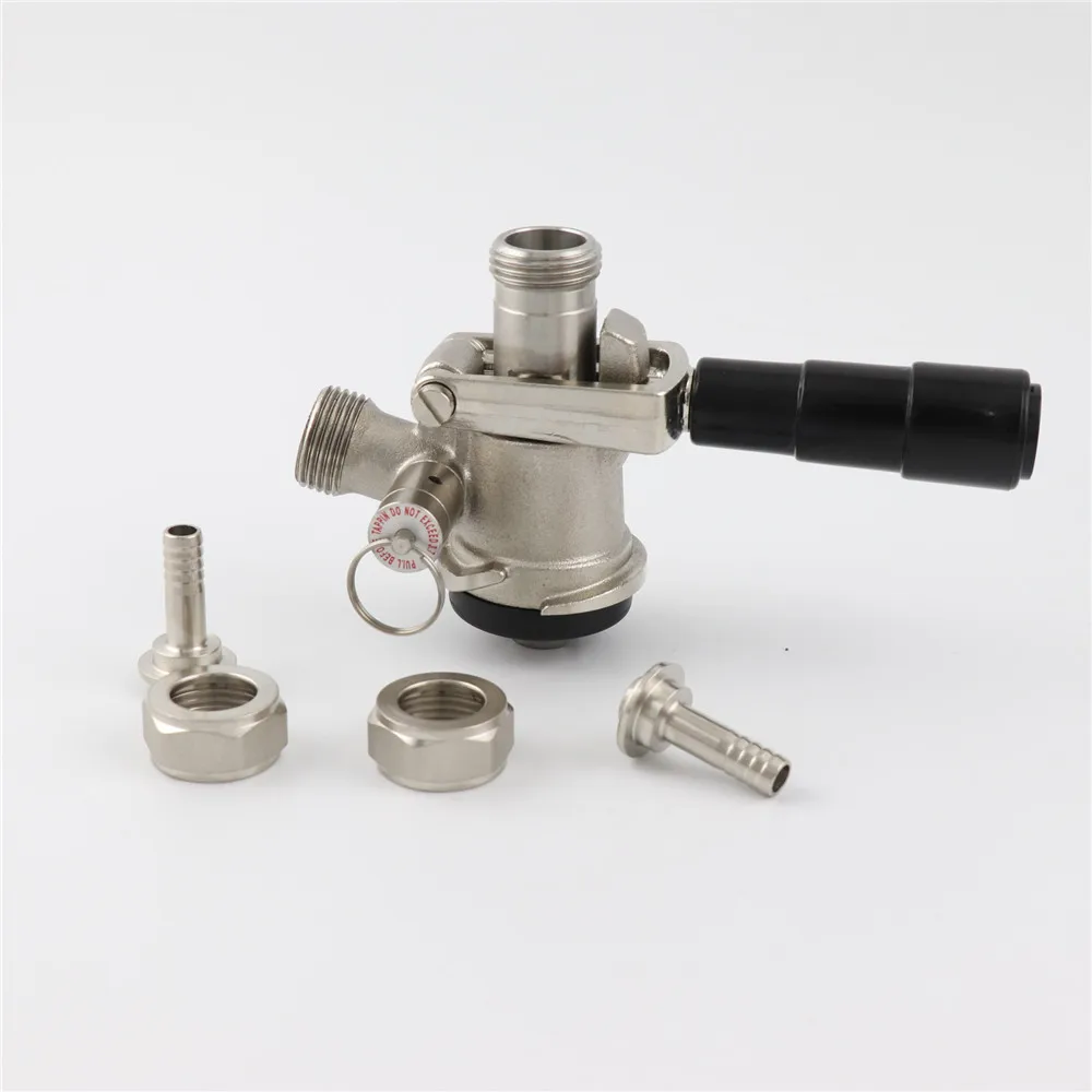 Beer Keg Coupler Sankey Tap System A D G S Type with Stainless Steel Probe Pressure Valve Homebrew Kegerator Keg Head Dispenser