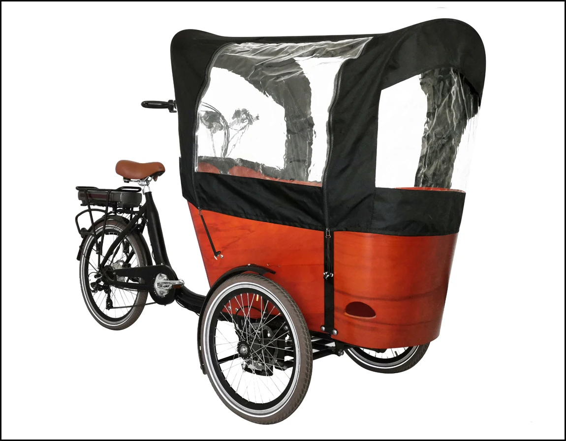 Pedal Tricycle for Adult Three Wheels Cargo Bike Family 6 Gear Speeds Drift Trike for Grocery Shopping and Children Transport