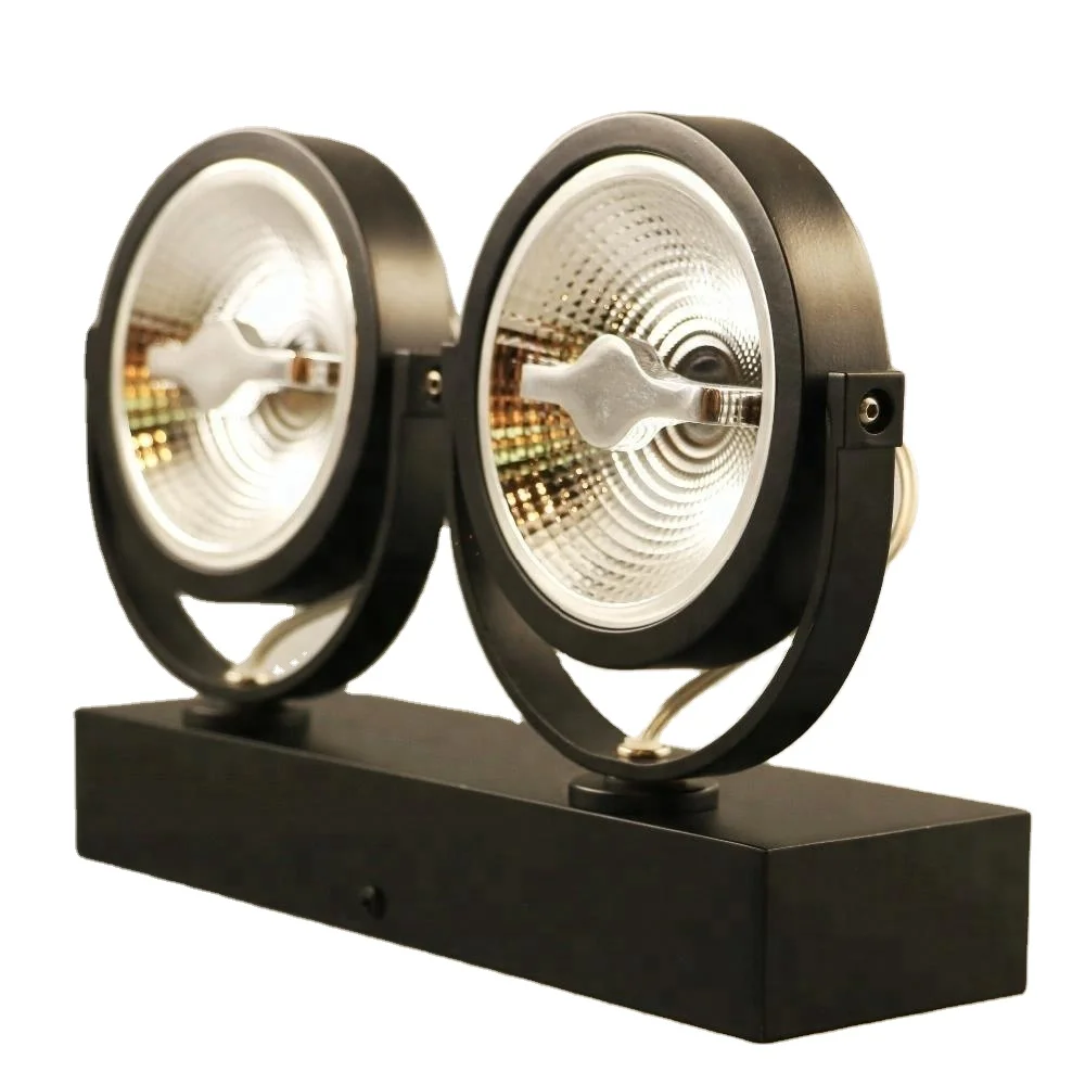 Halogen-like accent beam with glare-free design surface mounted AR111 LED Spotlights 2*15W lamps