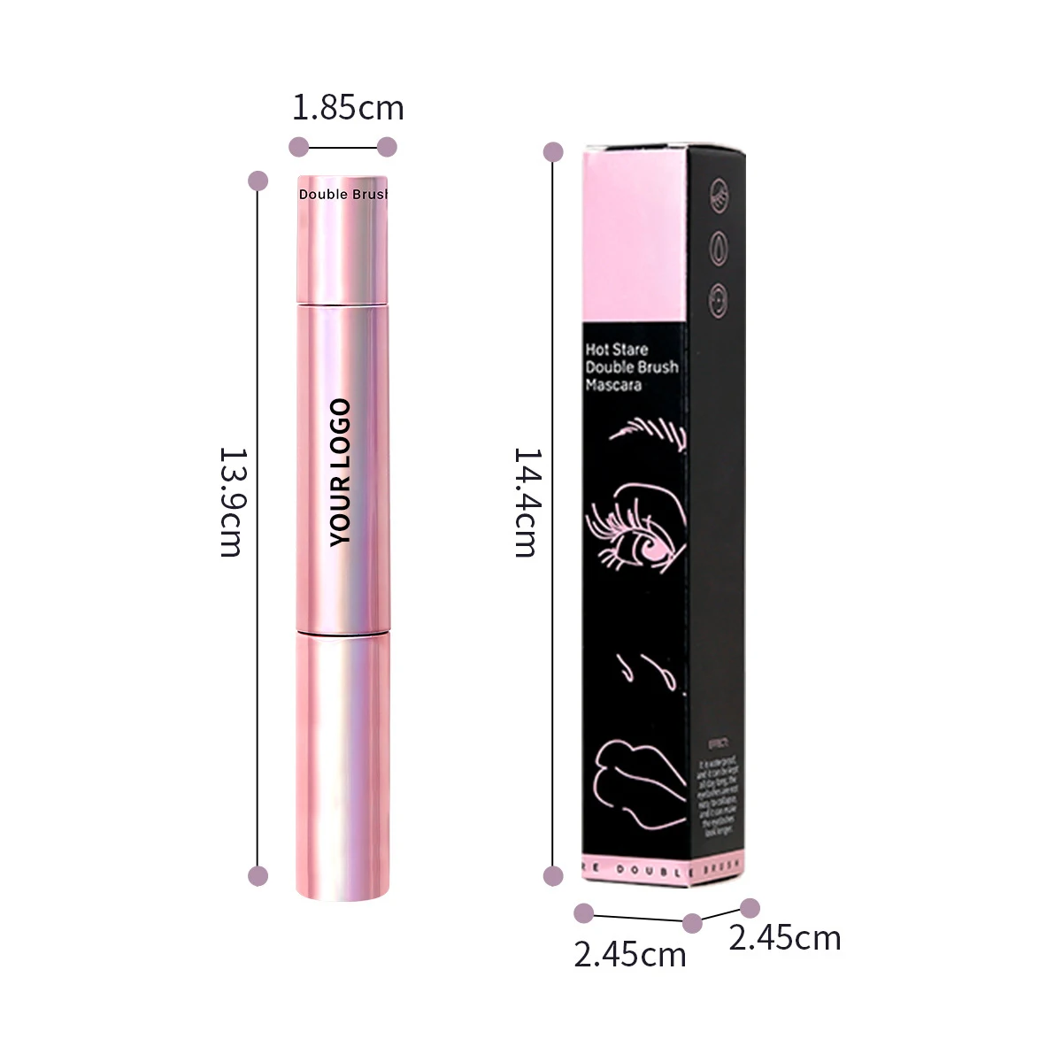 Wholesale Curling Mascara Waterproof Lash Extension Mascara Long-Lasting 2 in 1 Mascara