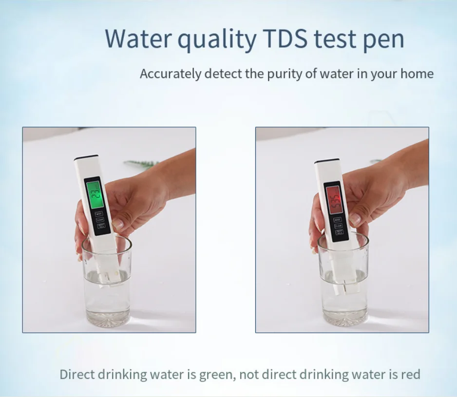 Tds Tester 0-9990 Ppm Tds Meter Hold Lcd Digital Water Tester Pen Ppm Meter Filter Stick Water Purity Tester A2