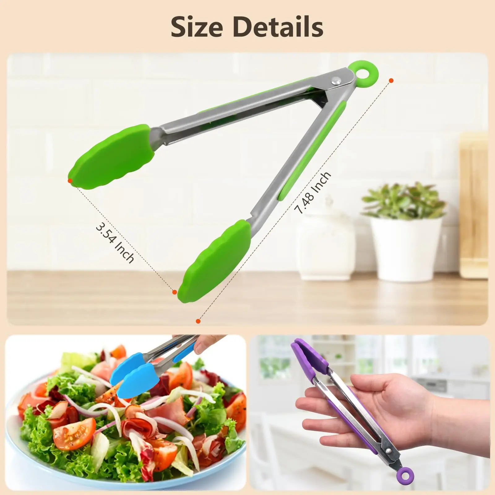 Stainless Steel Silicone Kitchen Tongs Silicone Food Tongs