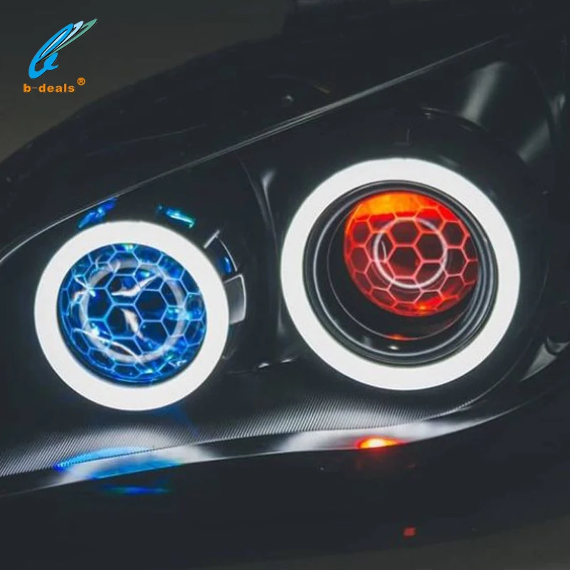 Биксеноновые сотовые линзы H1 2 5 дюйма для проектора с RGBW Devil Eyes подходят H7 9005