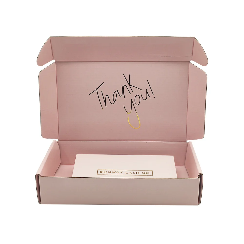 Thank You Gold Foil Packaging Paper Box Custom Color Logo Mailer Boxes compostable Corrugated Cardboard Paper Boxes