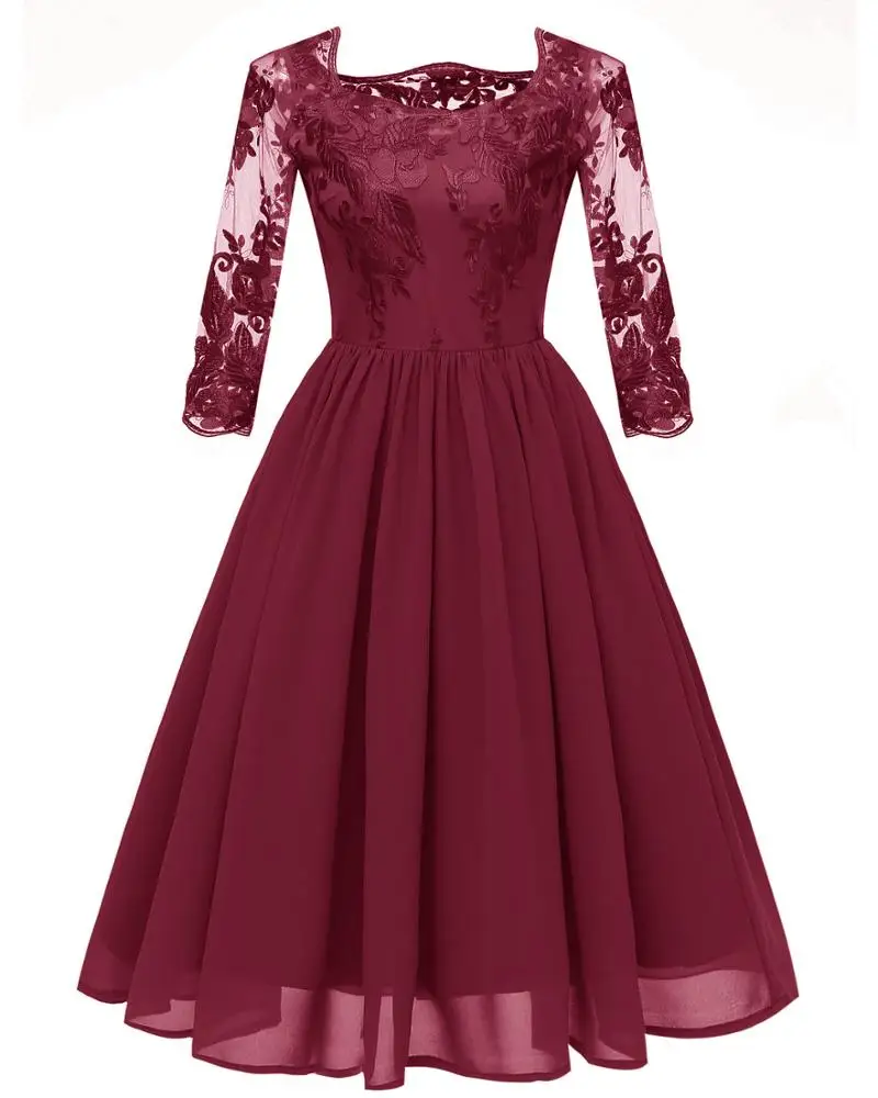 
Wholesale Women Fashion Chiffon Lace Evening Dresses women party dresses 2020 