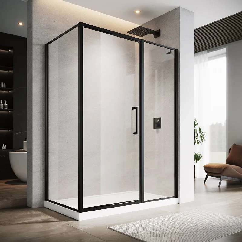 Hot Selling Aluminium Framed Square Shower Cubicle  Transparent Tempered Glass Sliding Door Shower Rooms