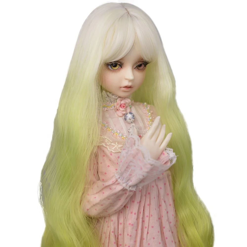 New fashional mocha color fluffy weave doll wigs for 1/3 1/4 BJD Pullip Dolls,heavy no shinning good quality