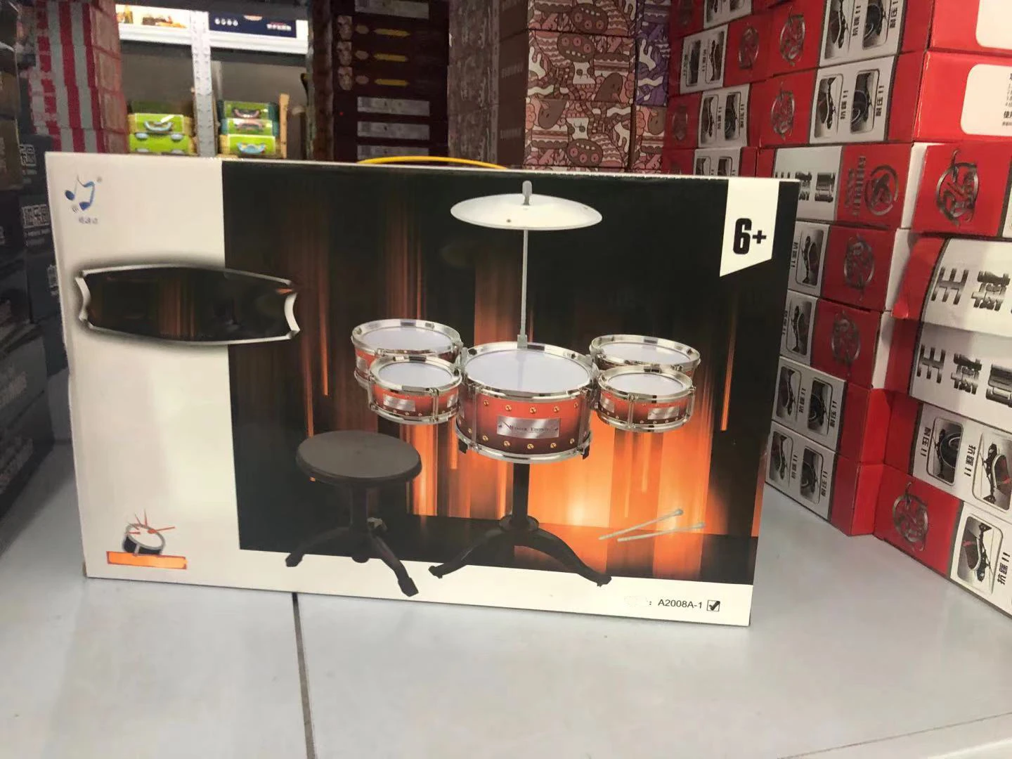 High quality kid drum kit educational music Desktop jazz drum set electroplate drum toy