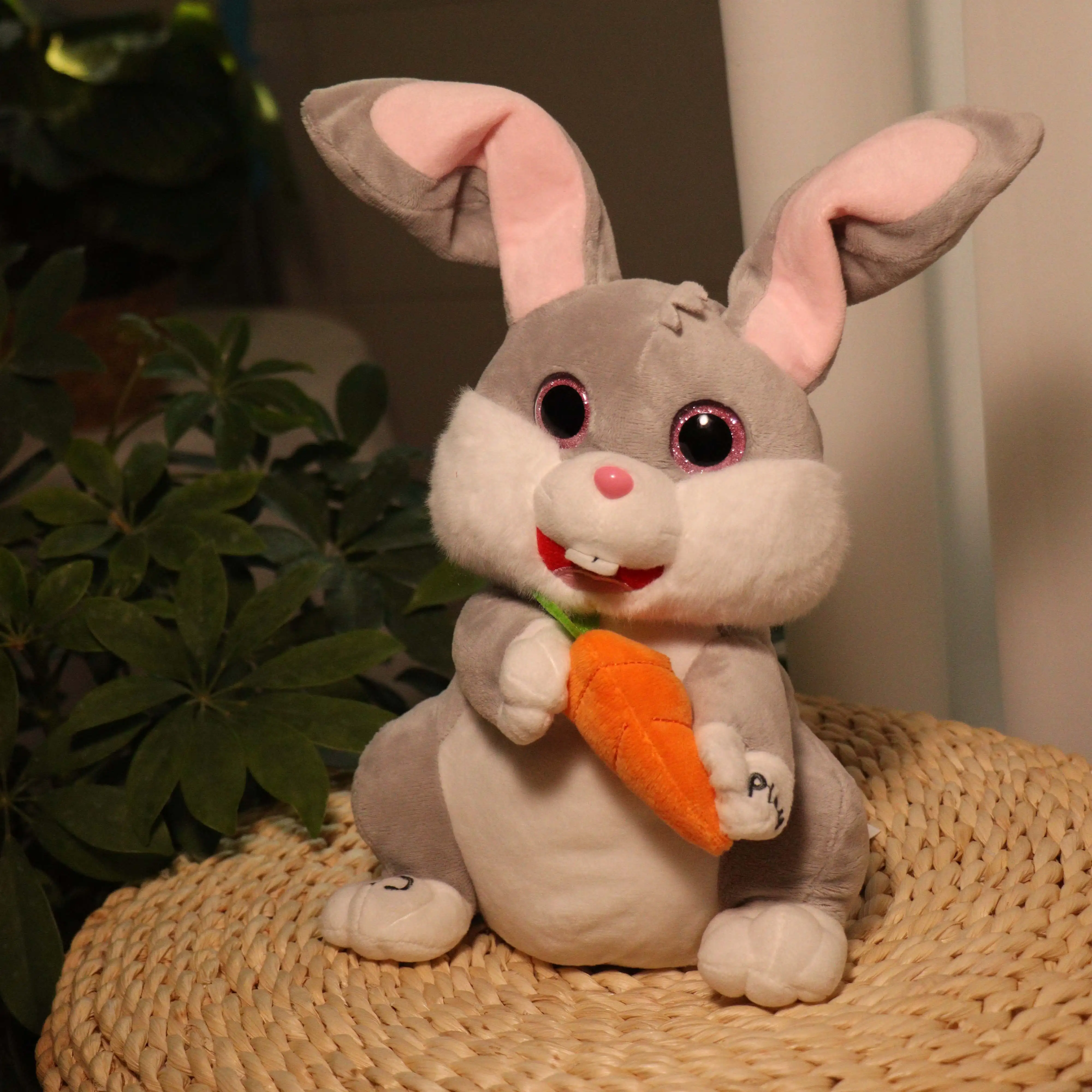 Wholesale Cheap	skin-friendly safe Great Fun Play Game Radish Rabbit music box  talking toys stuff toys electronic plush toys